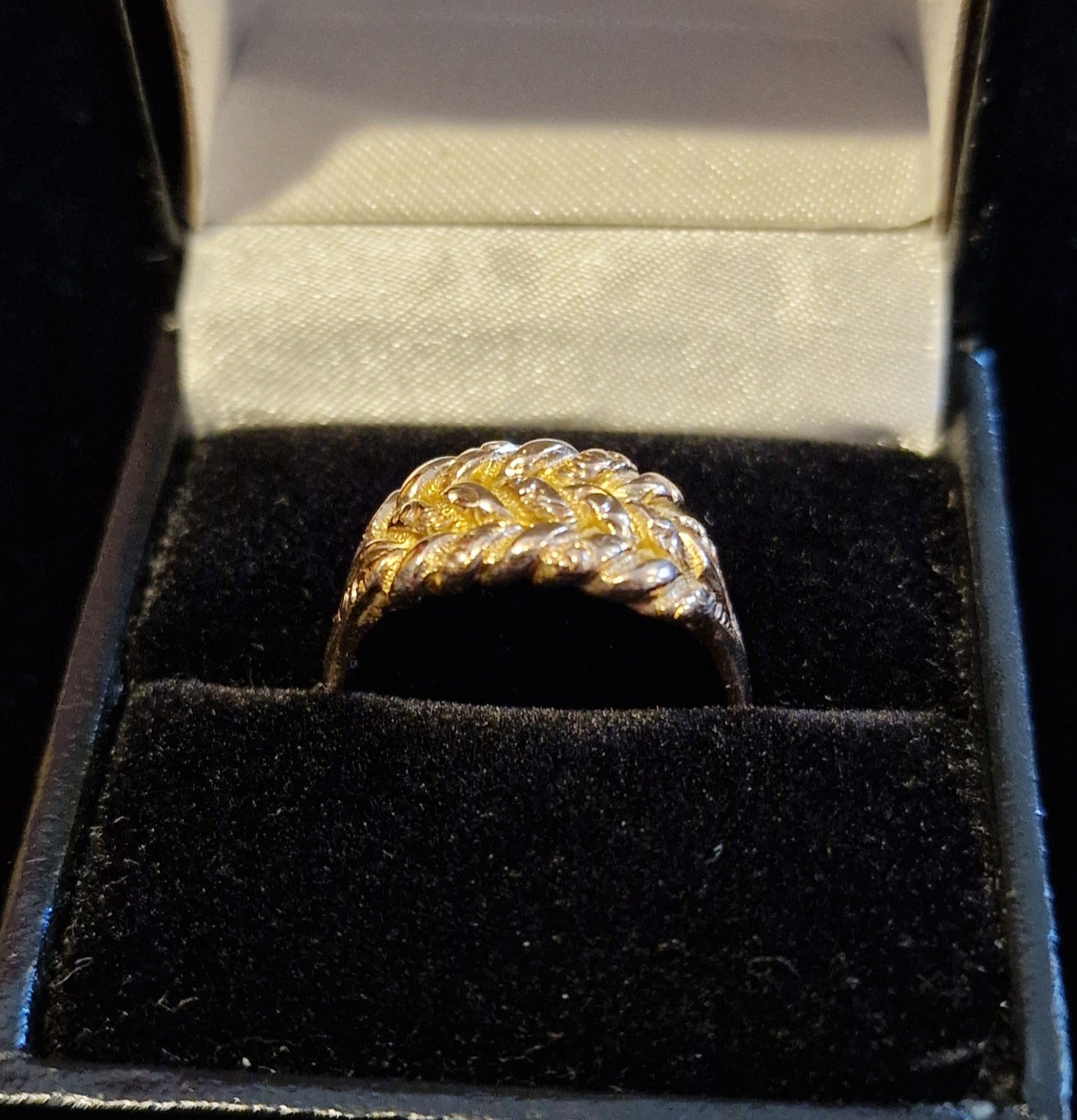 9ct Yellow Gold 3 Row Keeper Ring, 9ct Gold S - EW Jewellery 