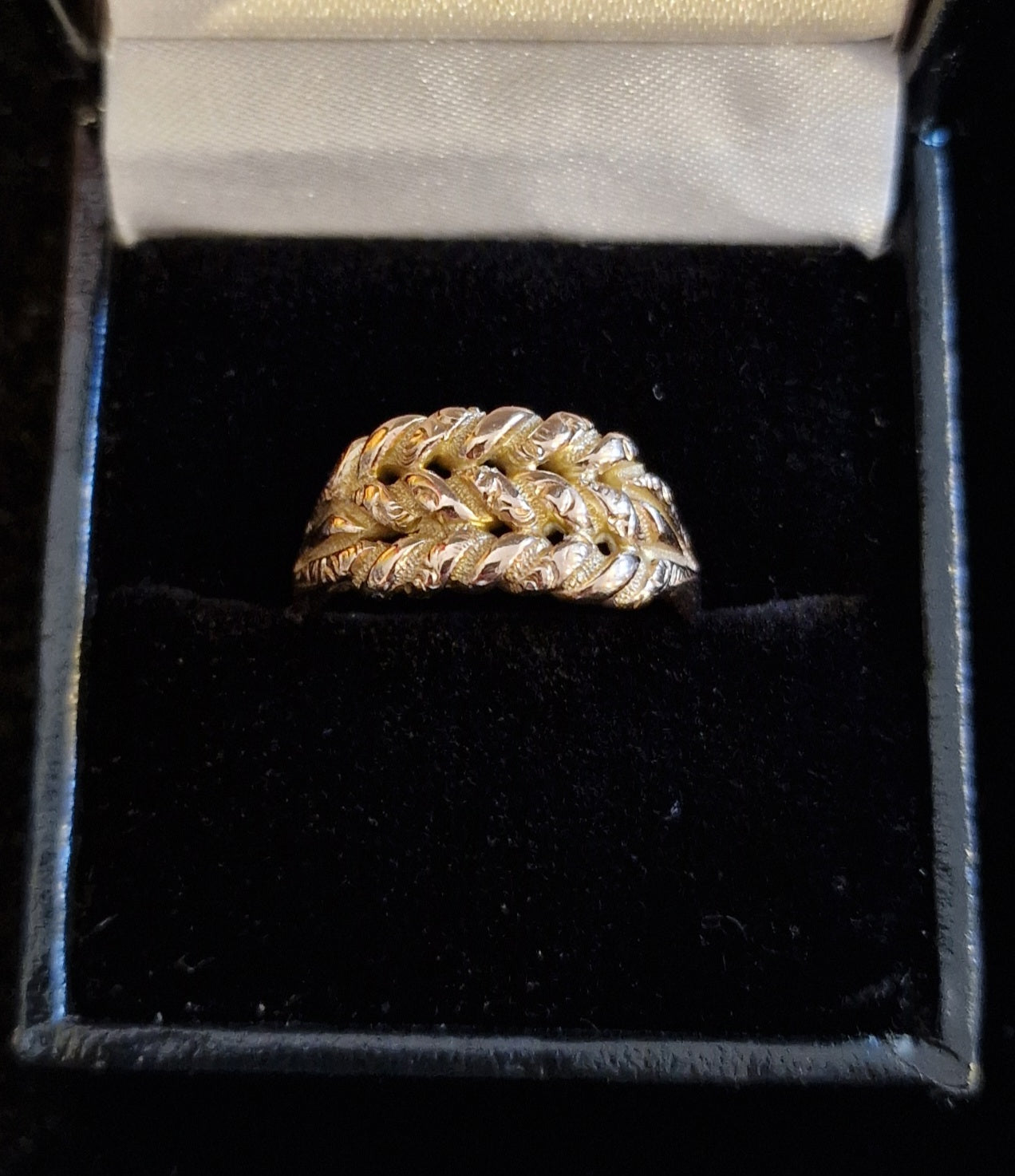 9ct Yellow Gold 3 Row Keeper Ring, 9ct Gold S - EW Jewellery 