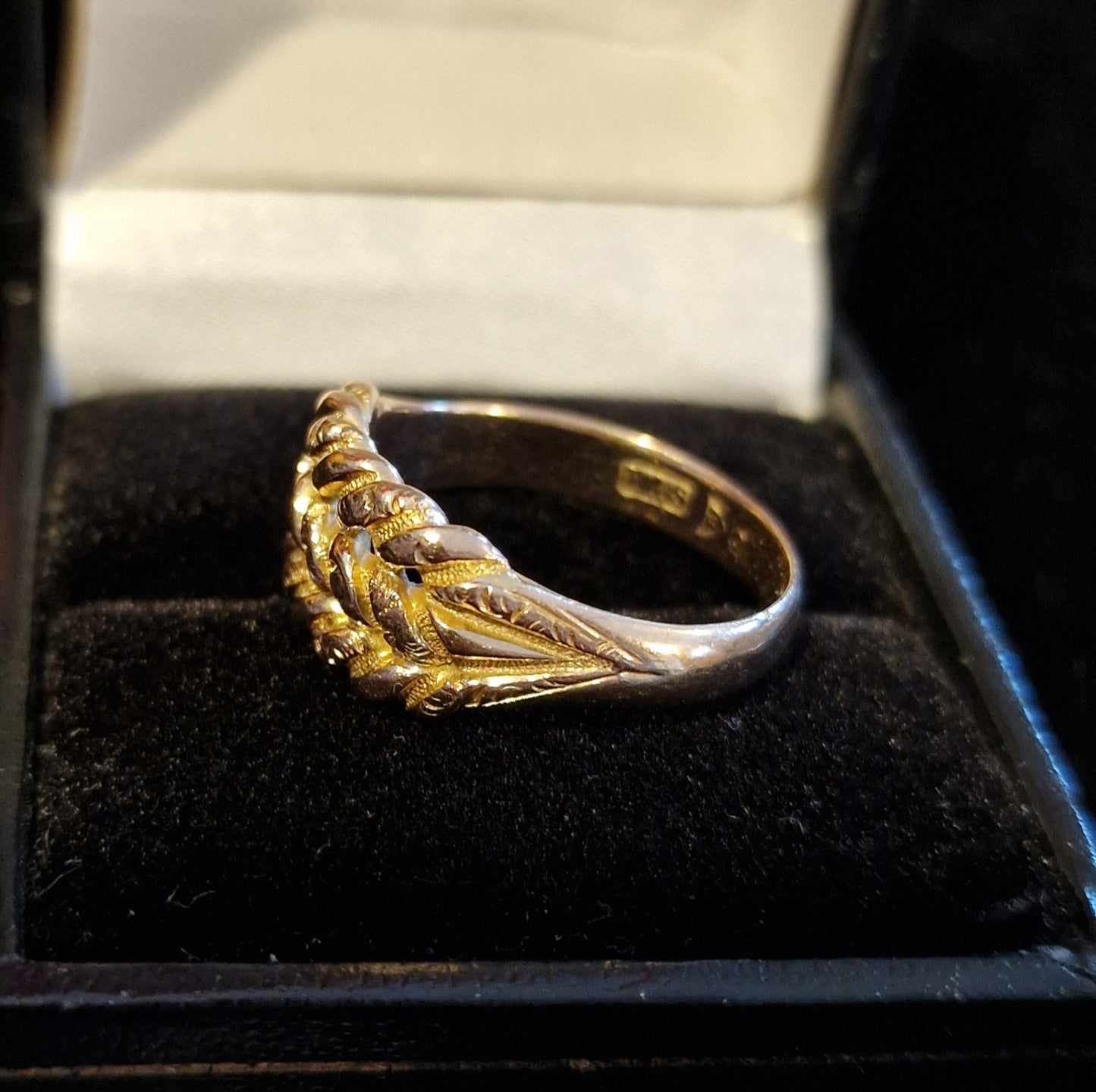 9ct Yellow Gold 3 Row Keeper Ring, 9ct Gold S - EW Jewellery 