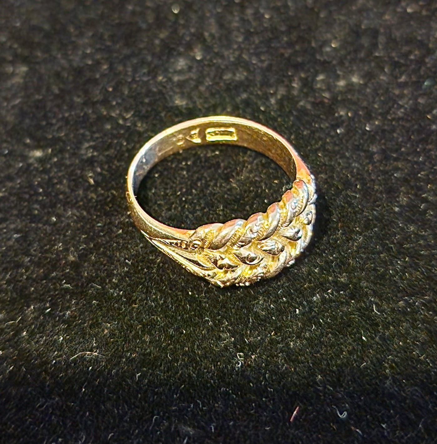 9ct Yellow Gold 3 Row Keeper Ring, 9ct Gold S - EW Jewellery 