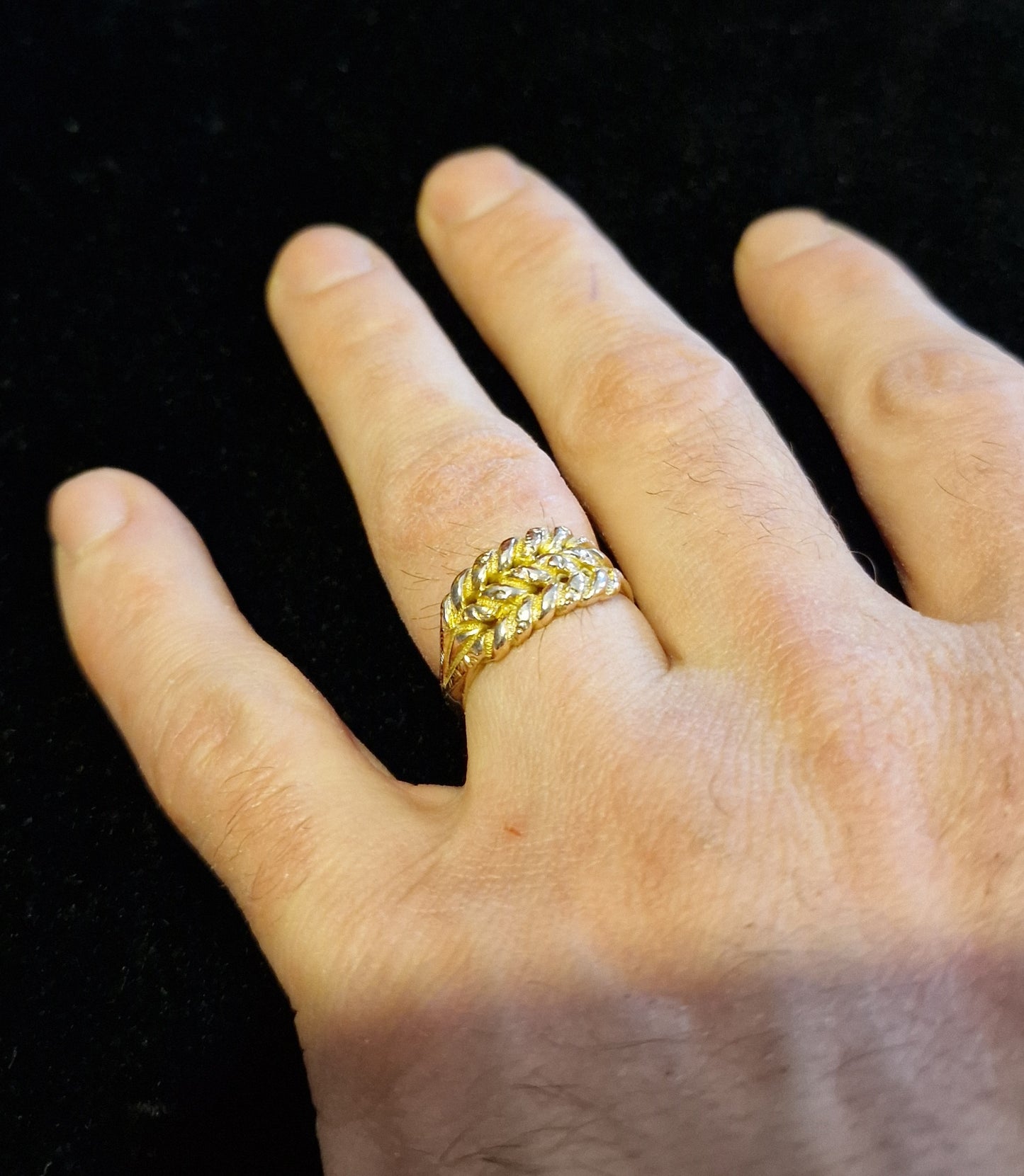 9ct Yellow Gold 3 Row Keeper Ring, 9ct Gold S - EW Jewellery 