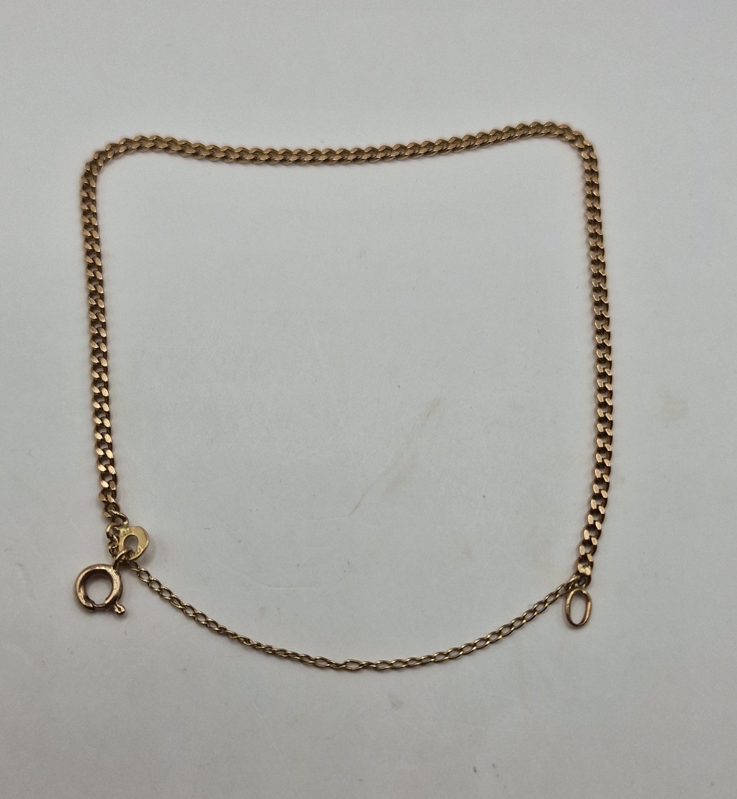 Vintage 9ct Gold Chain Italy Bracelet with Safety Chain - EW Jewellery 