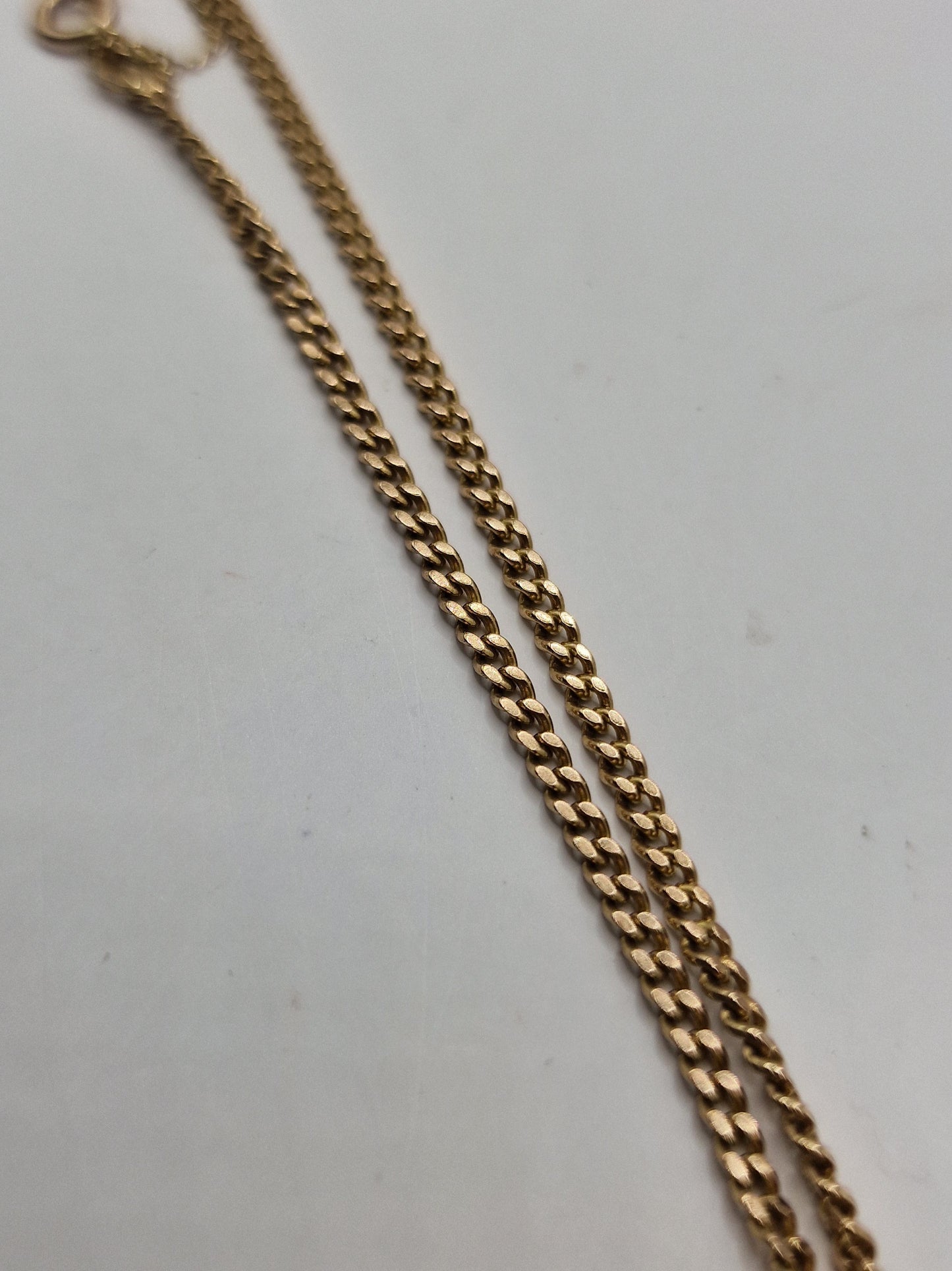 Vintage 9ct Gold Chain Italy Bracelet with Safety Chain - EW Jewellery 