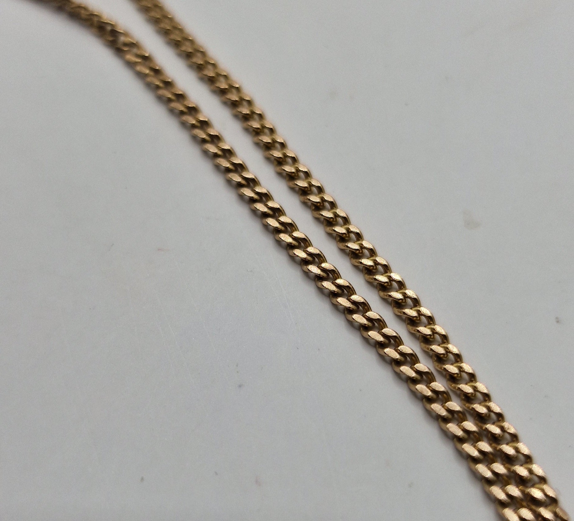 Vintage 9ct Gold Chain Italy Bracelet with Safety Chain - EW Jewellery 