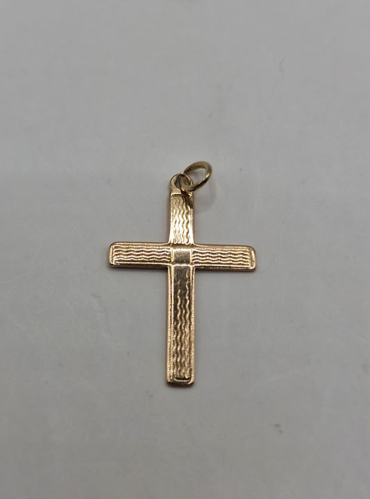 9ct Gold Cross Pendant Charm - EW Jewellery 