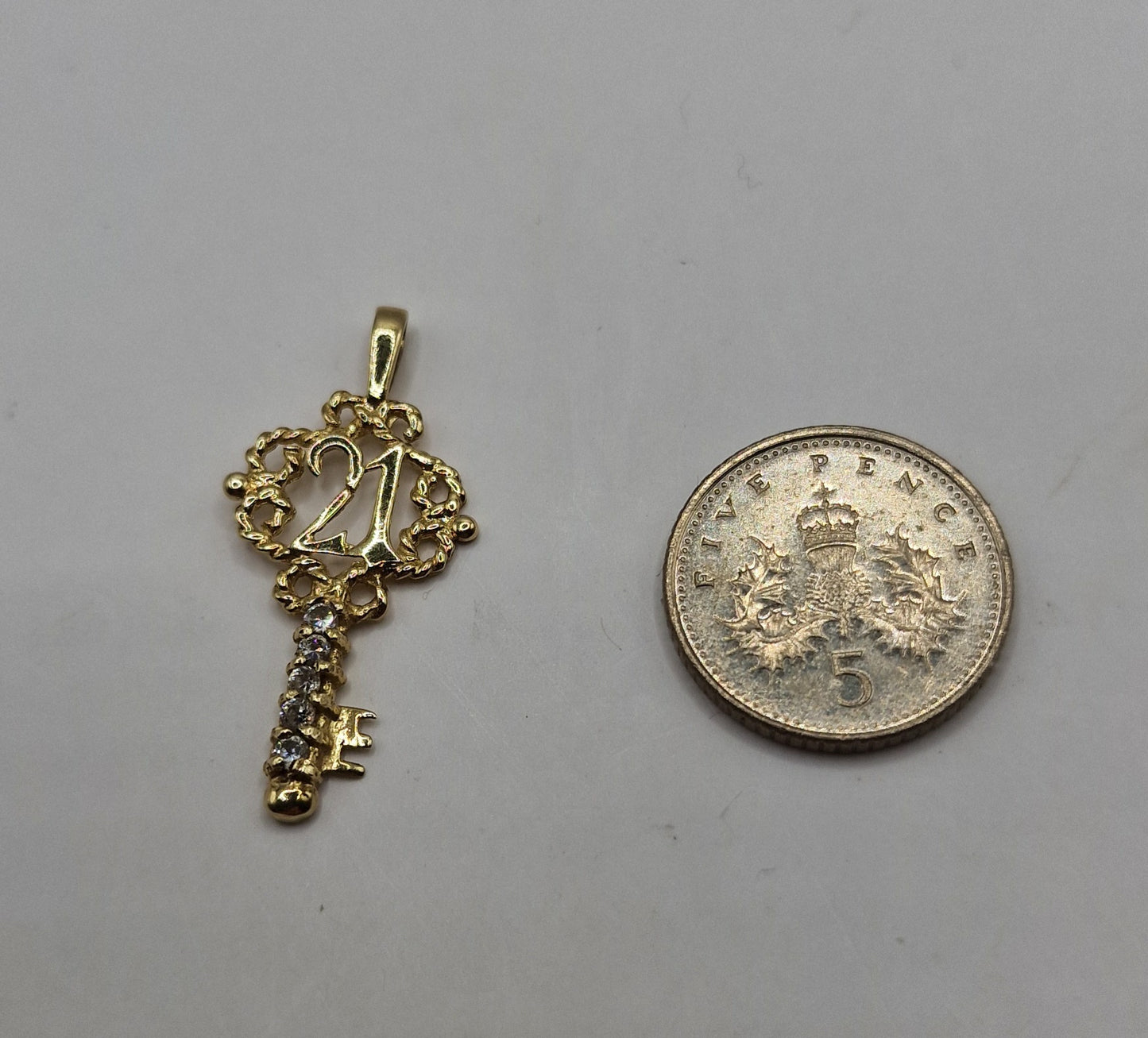 9ct Gold '21st Key' Charm or Pendant. - EW Jewellery 