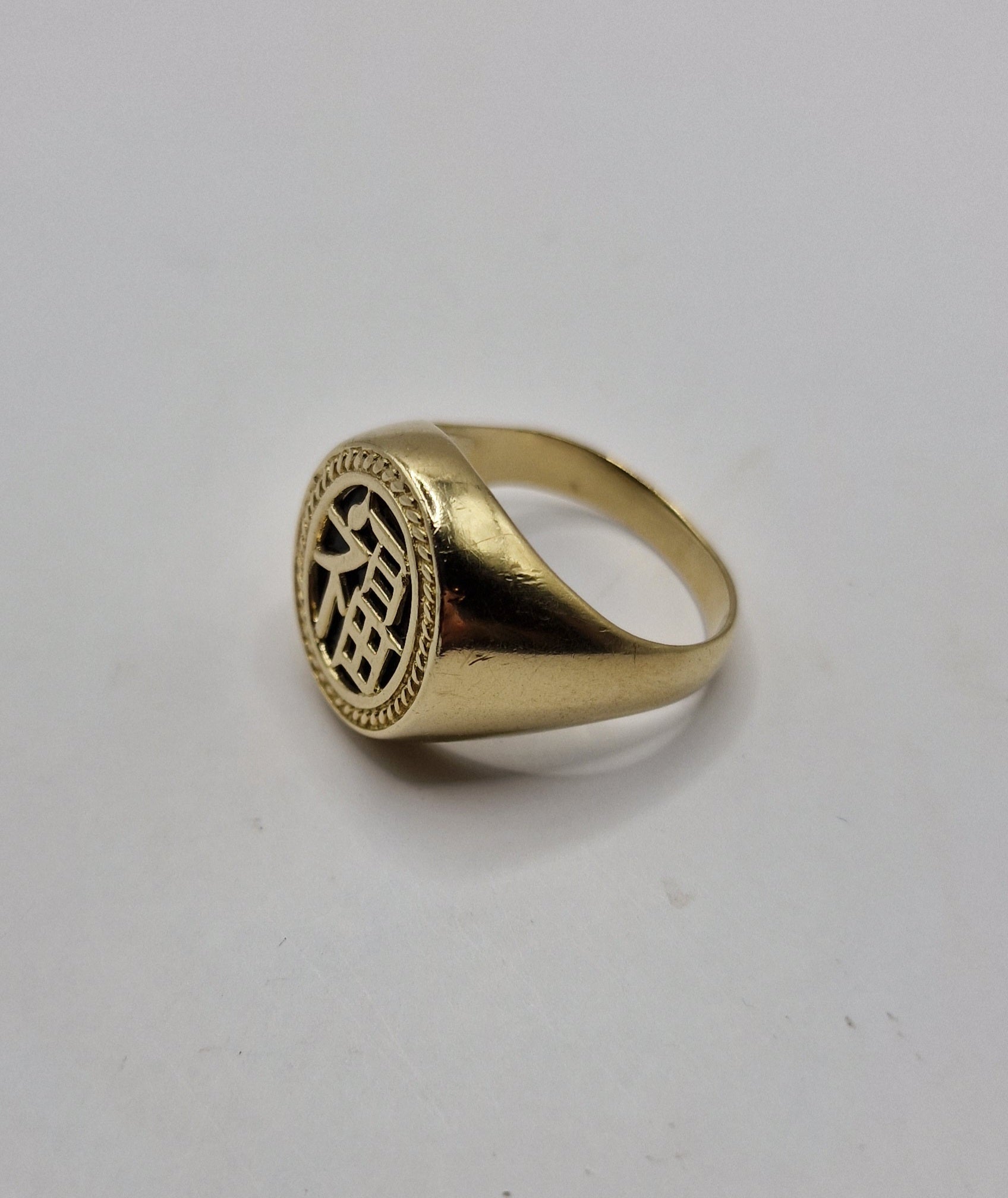 9ct Gold Chinese Signet Ring "Good Fortune" W - EW Jewellery 