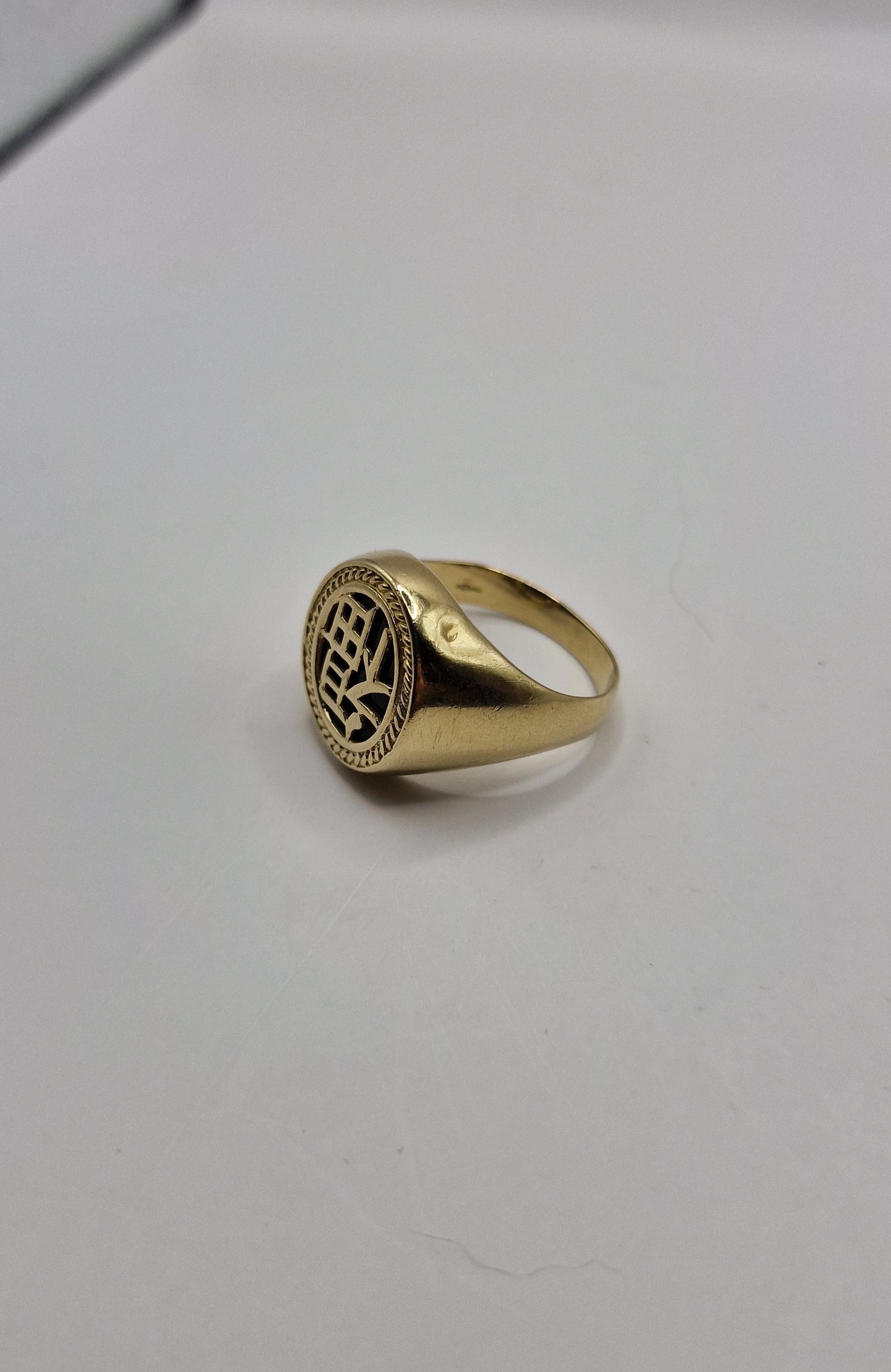 9ct Gold Chinese Signet Ring "Good Fortune" W - EW Jewellery 